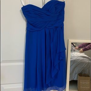 David’s Bridal strapless bridesmaid dress